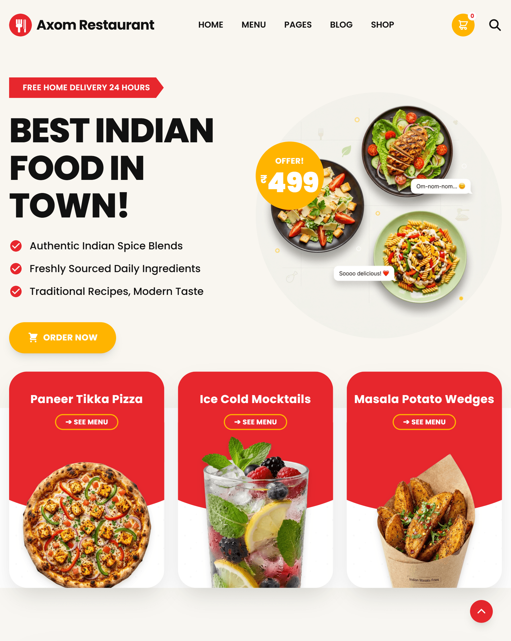 Gourmet Experience - Custom Web Design & UI UX Mockup by Nexlayo